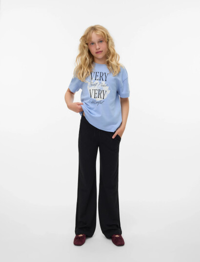 Vero Moda Girl Vmeva Mw Straight String Pant Girl Noos Black 128