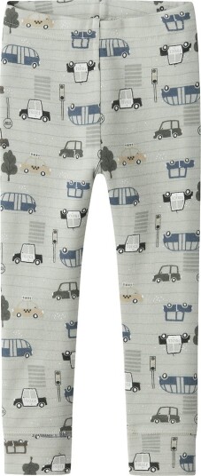 Name It Leggings   Ull   NmmWillow   Mineralgrå/City Cars   Name It   4 år (104)   Leggings   Ull   Grønn