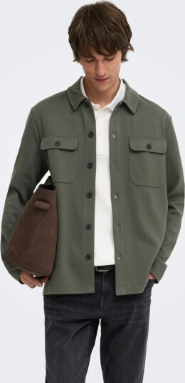 ONLY & SONS Onsnewkodyl Overshirt Sweat Noos Khaki green S