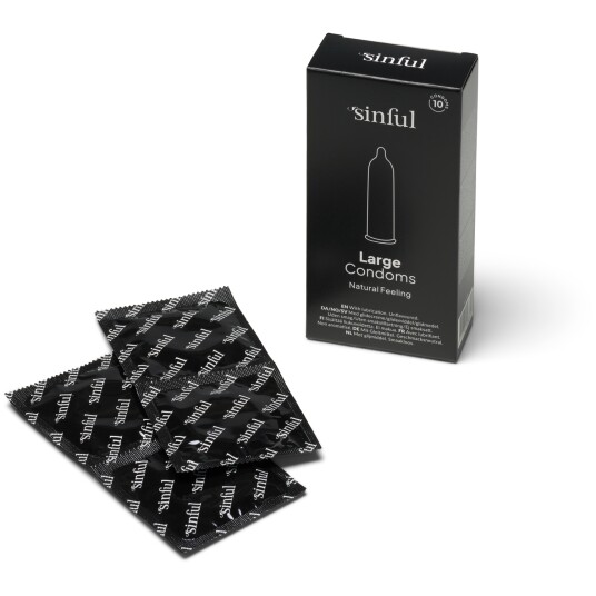 Sinful Large Kondomer 10 stk      - Klar