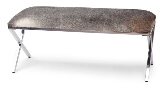 Warm & Comfy Benk Kuskinn 110x45x45 cm Naturlig Grå