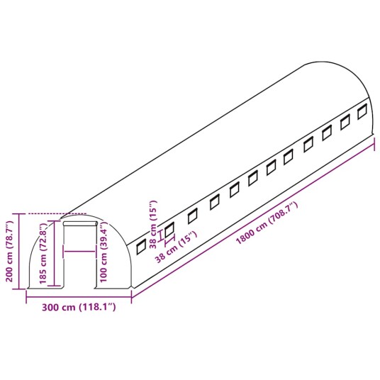 vidaXL Erstattningstrekk til drivhus (54 m²) 300x1800x200 cm grønn vidaXL Erstattningstrekk til drivhus (54 m²) 300x1800x200 cm grønn