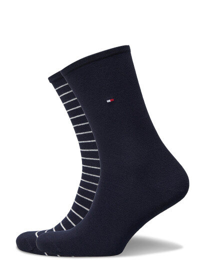 Tommy Hilfiger Th Women Sock 2P Small Stripe - Blue - 39-42