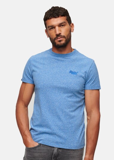 Essential Logo Emb Tee Fresh Blue Grit S  T Shirts