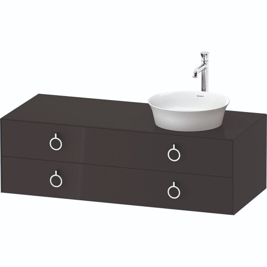 Duravit White Tulip Servantskap 2 skuf. 130x55x40,8 cm Grafitt Høyglans