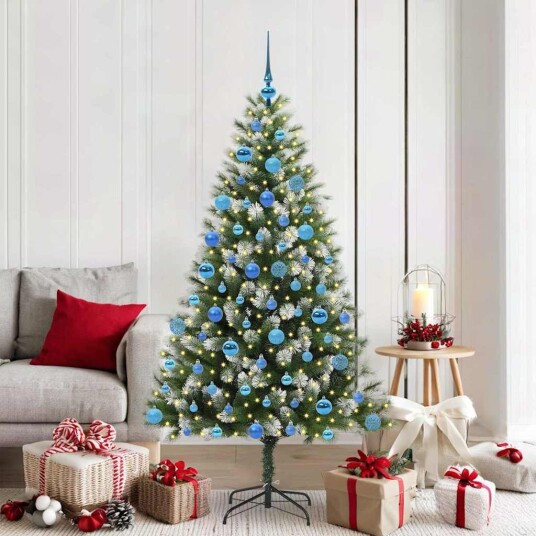 Kunstig leddet juletre med flocket snø Grønn og hvit 180 cm Kunstig leddet juletre med flocket snø Grønn og hvit 180 cm