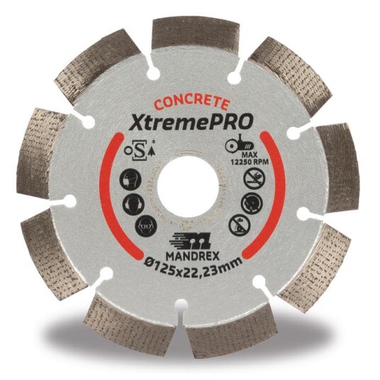 Mandrex Concrete XtremePRO Kappeskive 230 mm Maskintilbehør & forbruk Mandrex Concrete XtremePRO Kappeskive 230 mm Maskintilbehør & forbruk