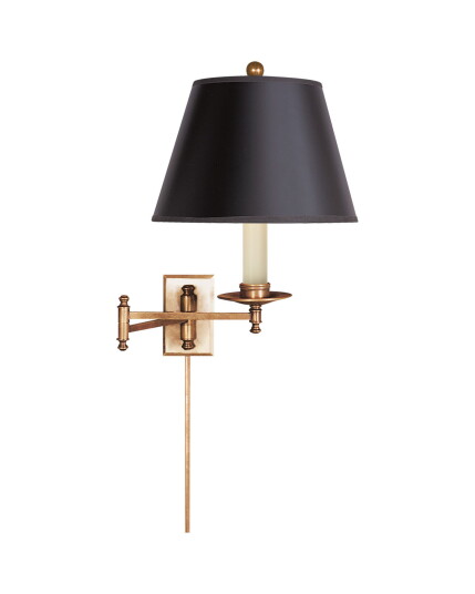 Visual Comfort Dorchester Swing Arm Antique Brass/Black