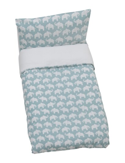 Rätt Start Elephant Eco, Bed Set, Crib, Blue - Blue - ONE SIZE