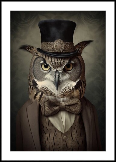Owl Portrait Plakat Plakat / 70x100cm