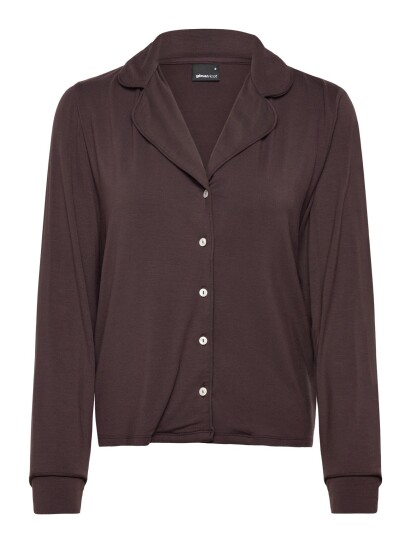 Gina Tricot Soft Pyjamas Shirt   Brown   S