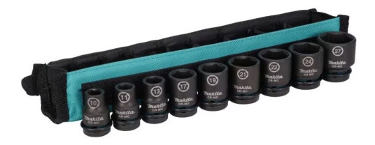Makita E-16617 Skrutrekkersett 1/2" 9 Stk. 10-27 Mm Makita E-16617 Skrutrekkersett 1/2" 9 Stk. 10-27 Mm