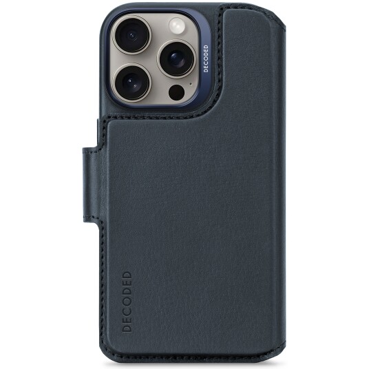 Decoded Mobildeksel Skinn Lommebok med MagSafe til iPhone 16 Pro - Navy