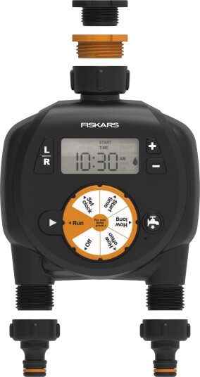 Fiskars - Vanningstimer dobbel til vannslange svart Fiskars - Vanningstimer dobbel til vannslange svart