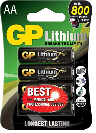 GP Lithium AA Batteri 1,5V 4-pak