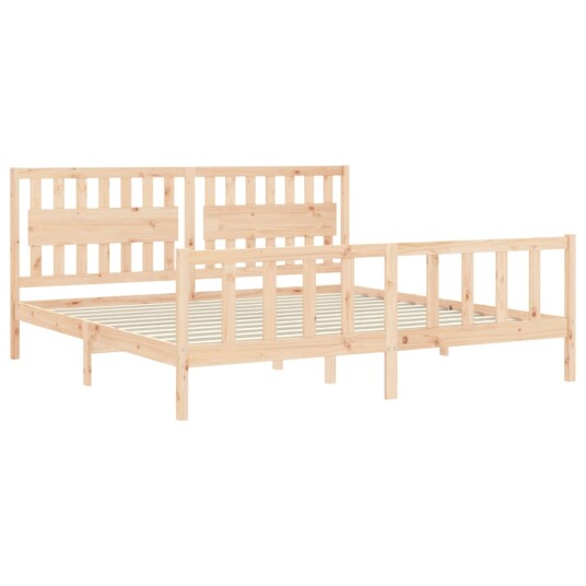 vidaXL Sengeramme med hodegavl 200x200 cm heltre