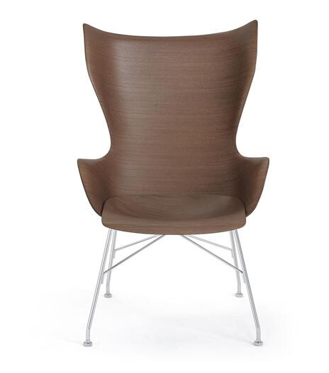 Kartell Kartell K/Wood Lenestol Krom/mørk Finér
