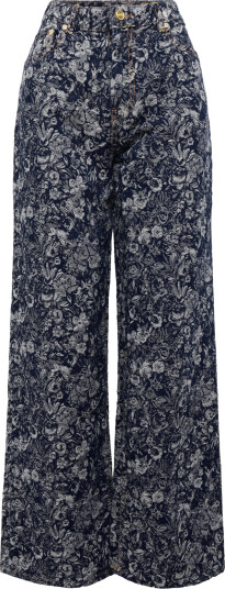 Ganni Betzy Cropped Jeans In Tapestry Denim Blue 28 x 33