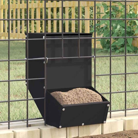 Vidaxl Kaninfôrer Svart 17.5 X 26 X 28.5 cm 1.5 kg Kaldvalsget Stål