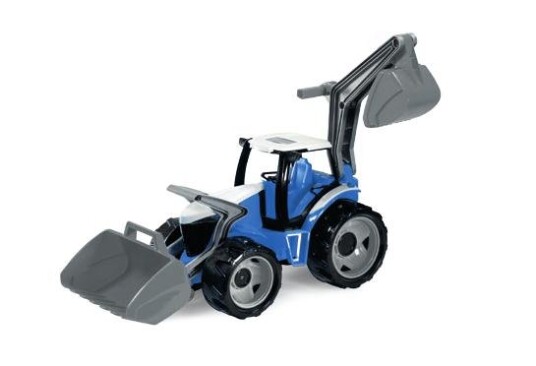 Lena Giga Trucks Tractor With Front Loader Traktor Inne/Ute 3 År Plast Blå Grå Hvit Lena Giga Trucks Tractor With Front Loader Traktor Inne/Ute 3 År Plast Blå Grå Hvit
