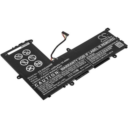 Asus Vivobook E200HA-FD0042TS batteri (3350 mAh 7.6 V, Sort)