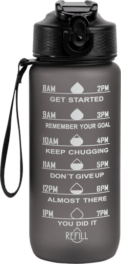 Hollywood Motivational Bottle drikkeflaske 600 ml, svart farge 1 stk Hollywood Motivational Bottle drikkeflaske 600 ml, svart farge 1 stk