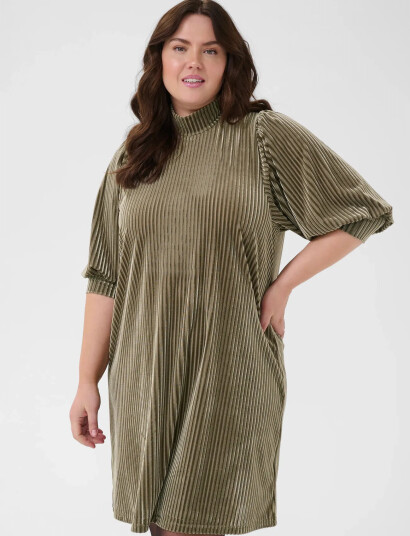 Kaffe Curve Kccacanna Dress - Khaki green - S Kaffe Curve Kccacanna Dress - Khaki green - S