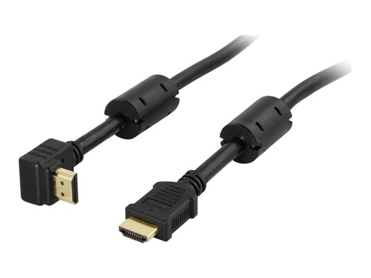 Deltaco HDMI med Ethernet 50 cm Vinkelkontakt Svart
