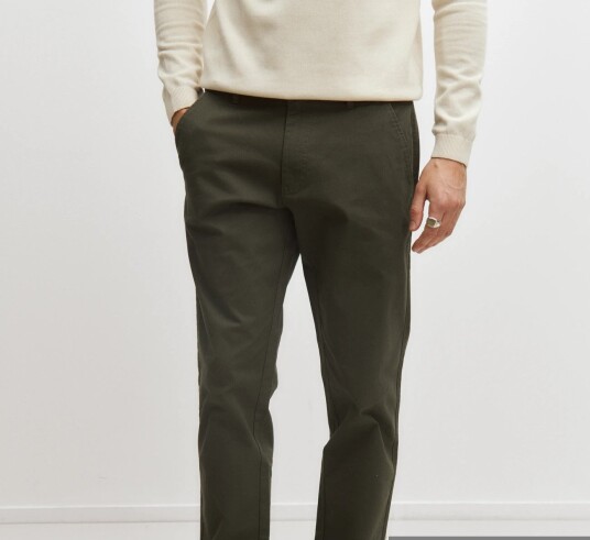 Enkel Studio Chinos Eslucas   Khaki green   33 x 34
