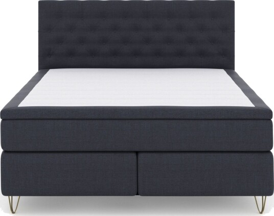Select No 6 Komplett Sengepakke 180x200 Medium Watergel - Blå/V-formede Metallben