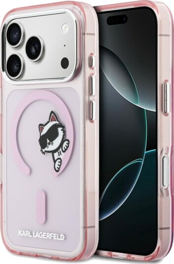 Karl Lagerfeld IML Peekaboo MagSafe Mobildeksel for iPhone 17 Pro - Rosa