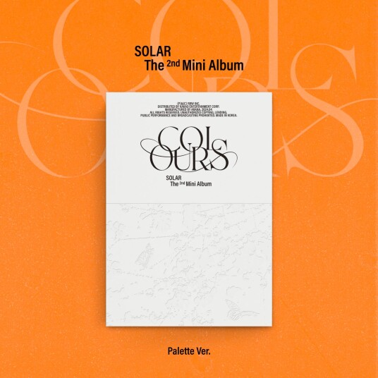 Solar  Colours  Palette Version  incl. 92pg Photobook, 6pc Lyrics Postcard Set, 2 Stickers, 2 Photocards, Color Film + Folded Poster  CD