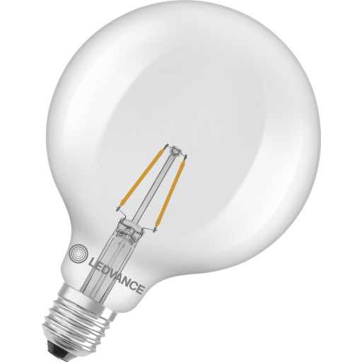 Ledvance E27 globepære 2700K 1,8W clear 125 mm x 168 mm