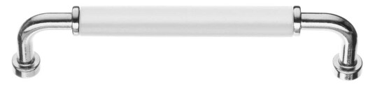 Beslagsboden 6351 Håndtak Krom/hvit / 128mm Beslagsboden 6351 Håndtak Krom/hvit / 128mm