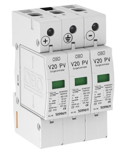 Obo Bettermann 5094605 Overspenningsvern 40 kA 8/20 per pol Uten fjernkontakt Stikkontakter & kabler
