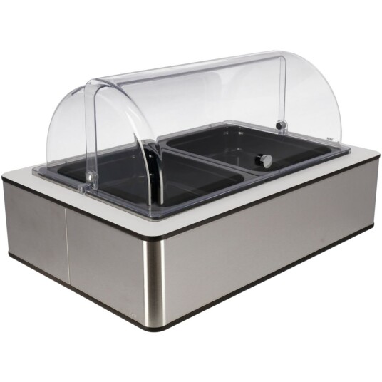 VEGA Buffetsystem komplett Fundale hvit 6,5 cm melamin svart 2 x GN 1/2; Størrelse GN 1/1, 63x42.5x27.4 cm (LxBxH); Hvit/Transparent; Rektangulær