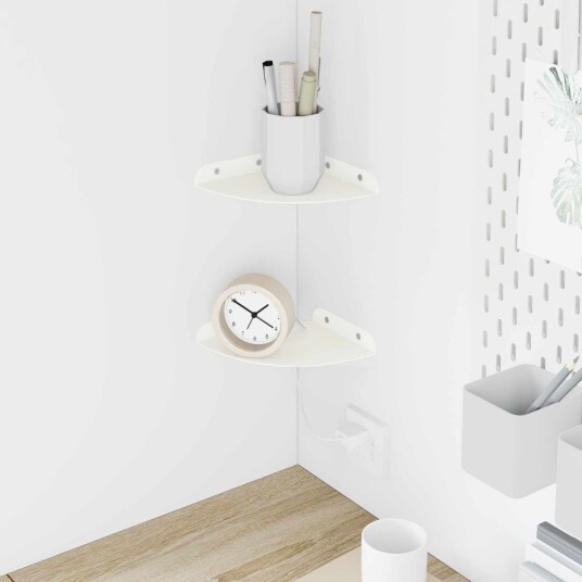 vidaXL Flytende hylle med hylle med lagring 2 pcs Hvit 15 x 15 x 2 cm