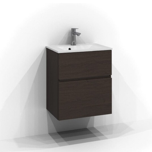 Svedbergs Poem Profil Servantskap Slim D35 med 2 Skuffer Brun ask / 50cm SV-3355652