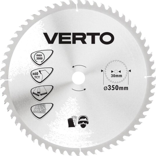 Verto 61H144 Widia Sirkelsagblad - 350x30mm, 60 tenner