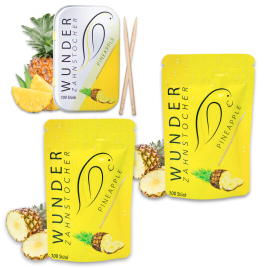Wunder tannpirkere med ANANAS smak Sampak Wunder tannpirkere med ANANAS smak Sampak