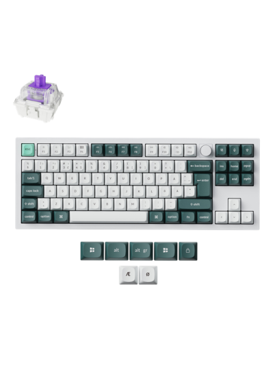 Keychron Q3 HE 80% Trådløst Gamingtastatur med Gateron 2.0 Magnetiske Brytere - Hvit