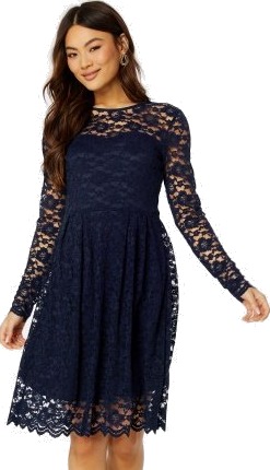 VILA Kalila L/S Lace Dress Navy Blazer XS VILA Kalila L/S Lace Dress Navy Blazer XS