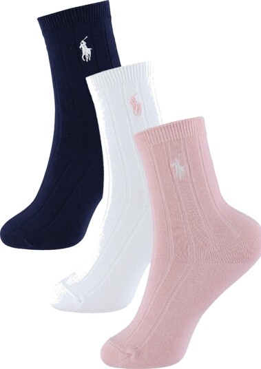 Polo Ralph Lauren Multi Girl Crew Strømpe 3 Pakning 36 39