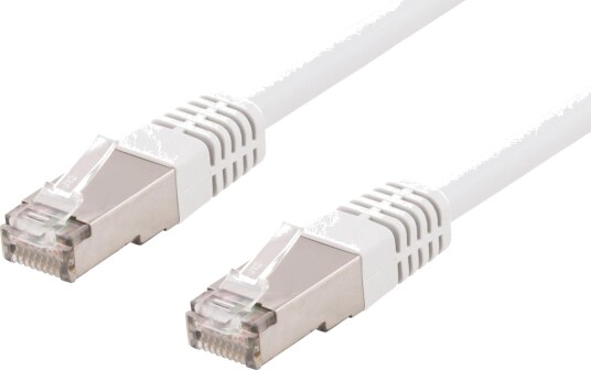 Deltaco Cat6a U/FTP 30cm Nettverkskabel - Hvit LSZH