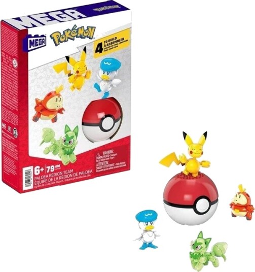 Mattel Mega Construx - Pokeball 5 Pack - Paldea Partners (4 new figs + ball) - Scarlet & Violet Mattel Mega Construx - Pokeball 5 Pack - Paldea Partners (4 new figs + ball) - Scarlet & Violet