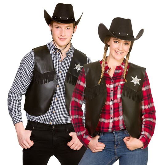 Wicked Costumes Ltd Sheriff Vest Svart - One size