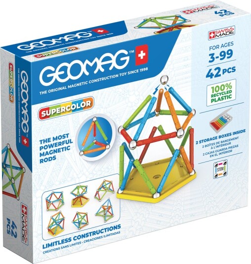 Geomag Supercolor Panels Resirkulert Plastikk 42 Deler Geomag Supercolor Panels Resirkulert Plastikk 42 Deler