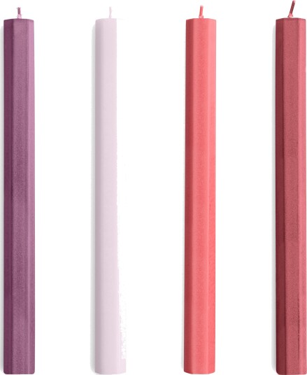HAY Hexagon Candle lys mix 4 pack Reds bordeaux