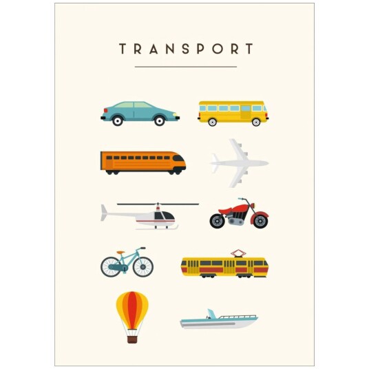 Poster & Frame Citatplakat Transport – Børneplakat