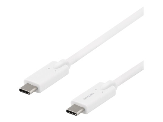 Deltaco USB-C kabel 5A 2m Hvit